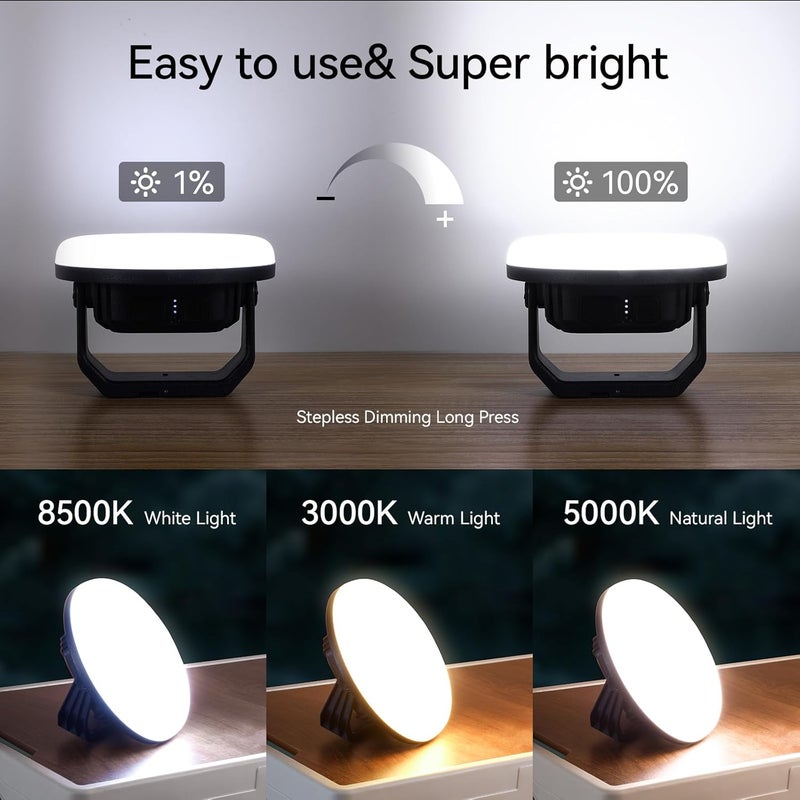 vavofo 30W LED Camping Lantern Rechargeable, 3000LM,124 LED with 3 Lighting Modes, 7200mAh Portable Tent Light with Magnet, IP65 Waterproof for Emergencies ,Power Outages,Hurricane (Blue) - Image 3